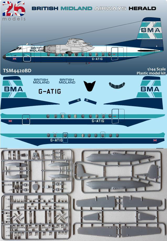 Eastern Express Handley Page HPR-7 Herald Kits with decals by