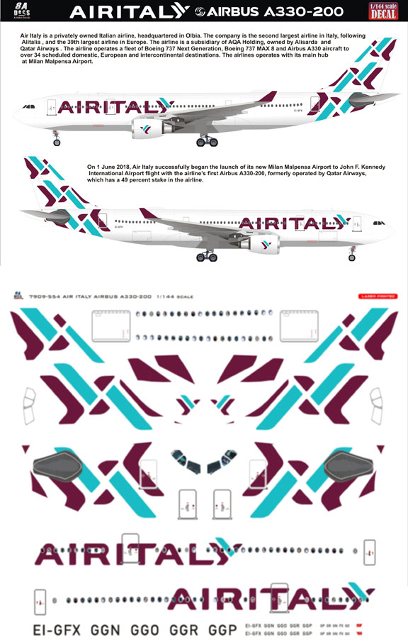 8A-554-Air-Italy-Airbus-A.330-200-Profile-and-Decal-812-W