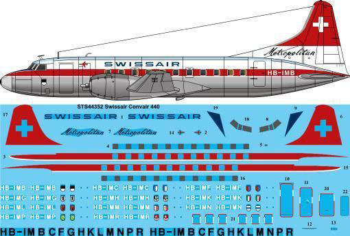 STS44-352-Swissair-Convair-440-W