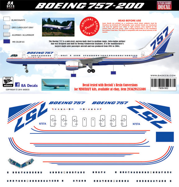 8A-562-Boeing-Prototype-757-200-Profile-and-Decal-812-W